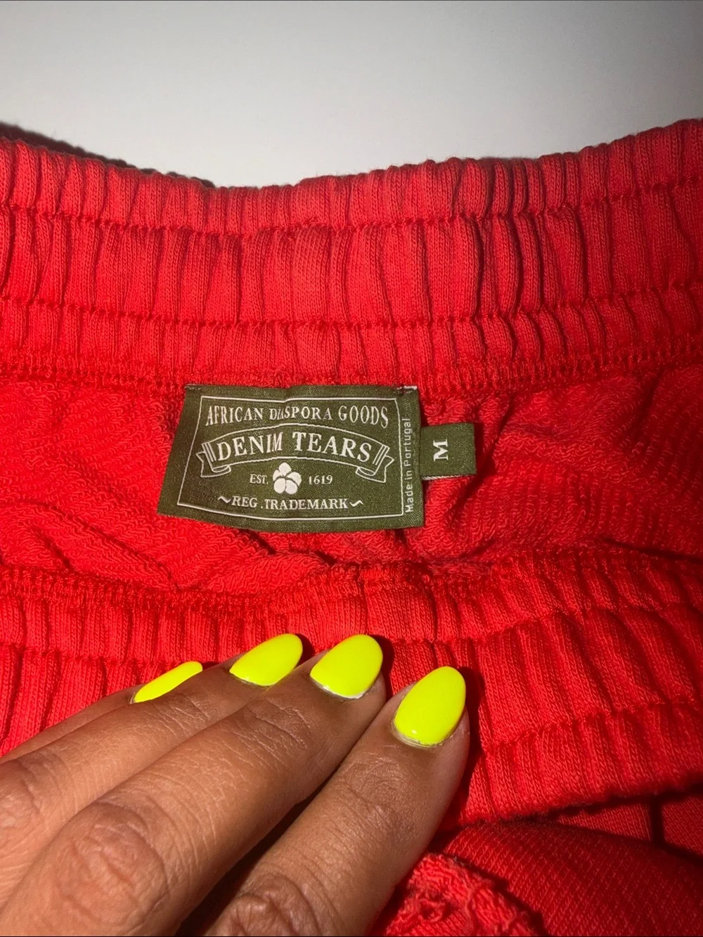 Denim Tears Red Men Shorts Size Medium NEVER USED ONLY TRIED ON .